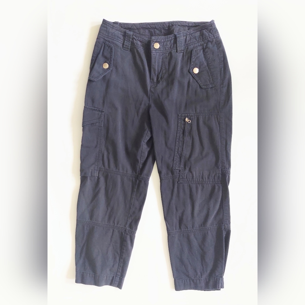 Lauren Ralph Lauren Petites Snap Pocket Cargo Pants Black Size 6P